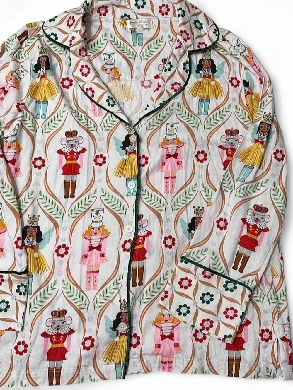 Jaye's Studio Paisley & Ditsy Holiday Nutcracker Cotton Pajama Set Large Like Ne